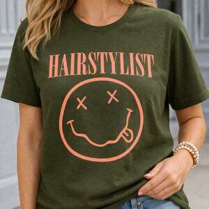 Hairstylist Nirvana Graphic T-Shirt | Military Green